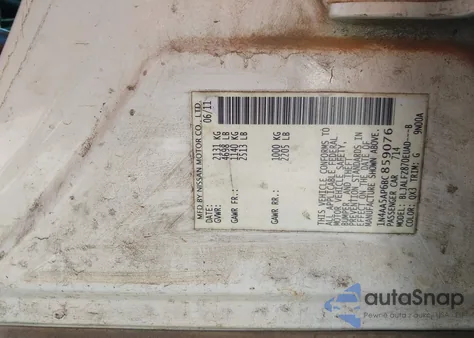 2011 Nissan Maxima 3.5 Sv from USA, damaged, VIN 1N4AA5AP6BC859076